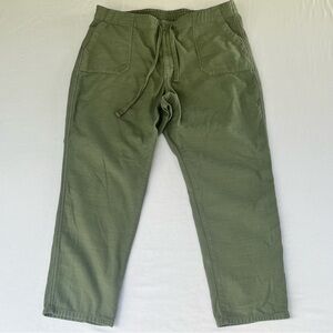 J. Crew Woman’s Green 100% Cotton Drawstrings Elastic Waistband Pants Size XXL